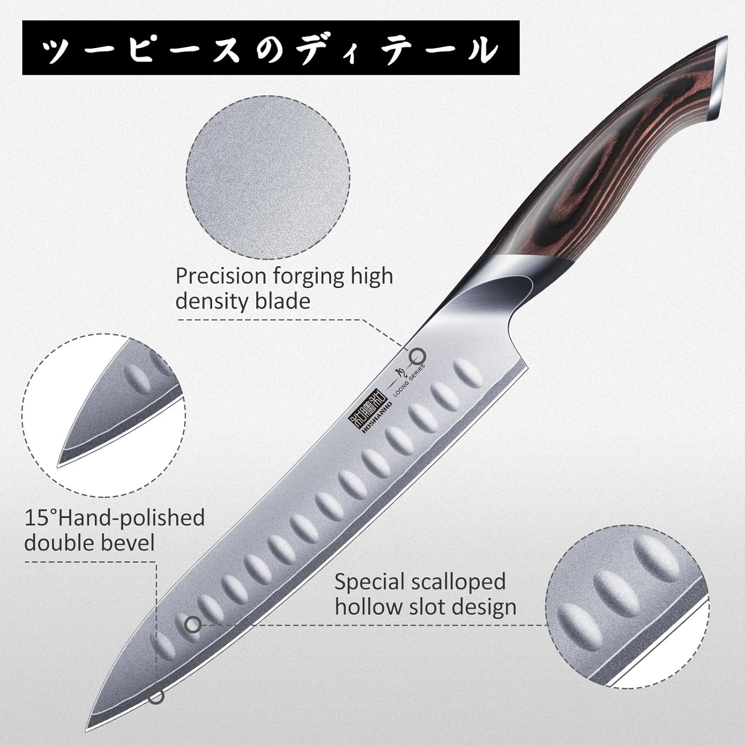 8" Carving Knife & 7" Fork Set Japanese High Carbon Brisket Slicer for BBQ