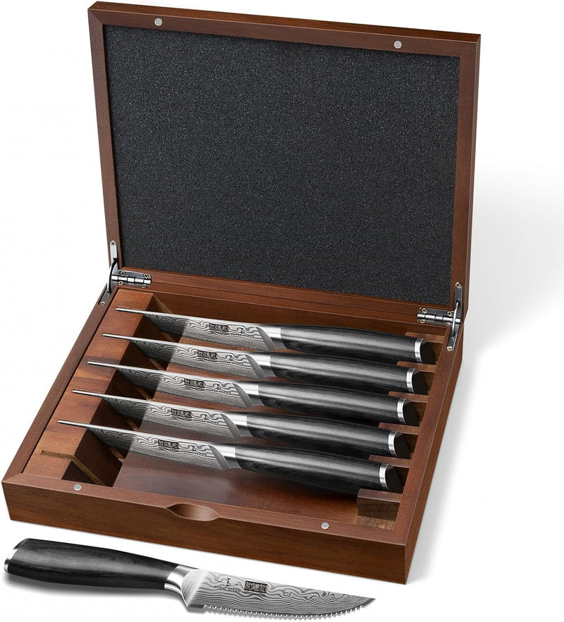 7-Piece Steak Knife Set with Storage Block