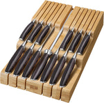 Large Bamboo Knife Drawer Organizer