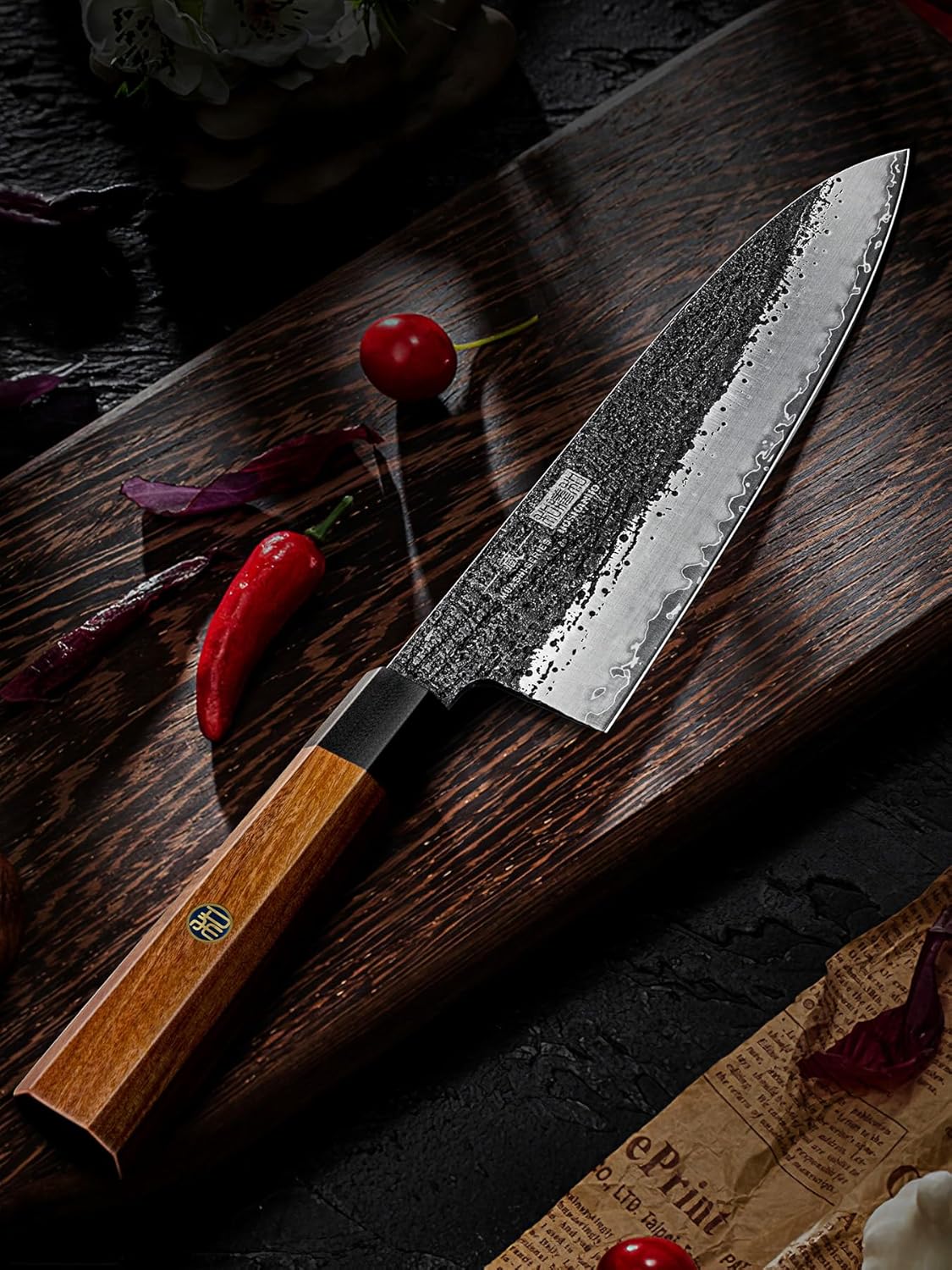 8 Inch Chef Knife-Octagonal Rosewood Handle