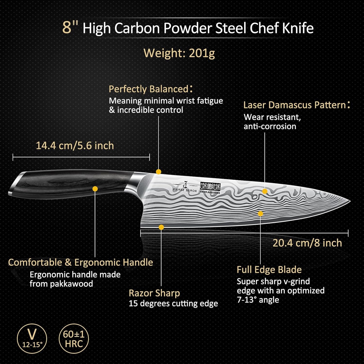 8-Piece Knife Set with Magnetic Block