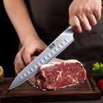 8" Tranchiermesser & 7" Gabel Set Japanischer Hochkarbon-Brisket-Schneider für BBQ
