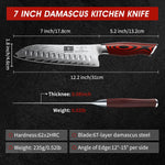 7" Damascus Santoku Knife