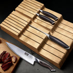 Large Bamboo Knife Drawer Organizer