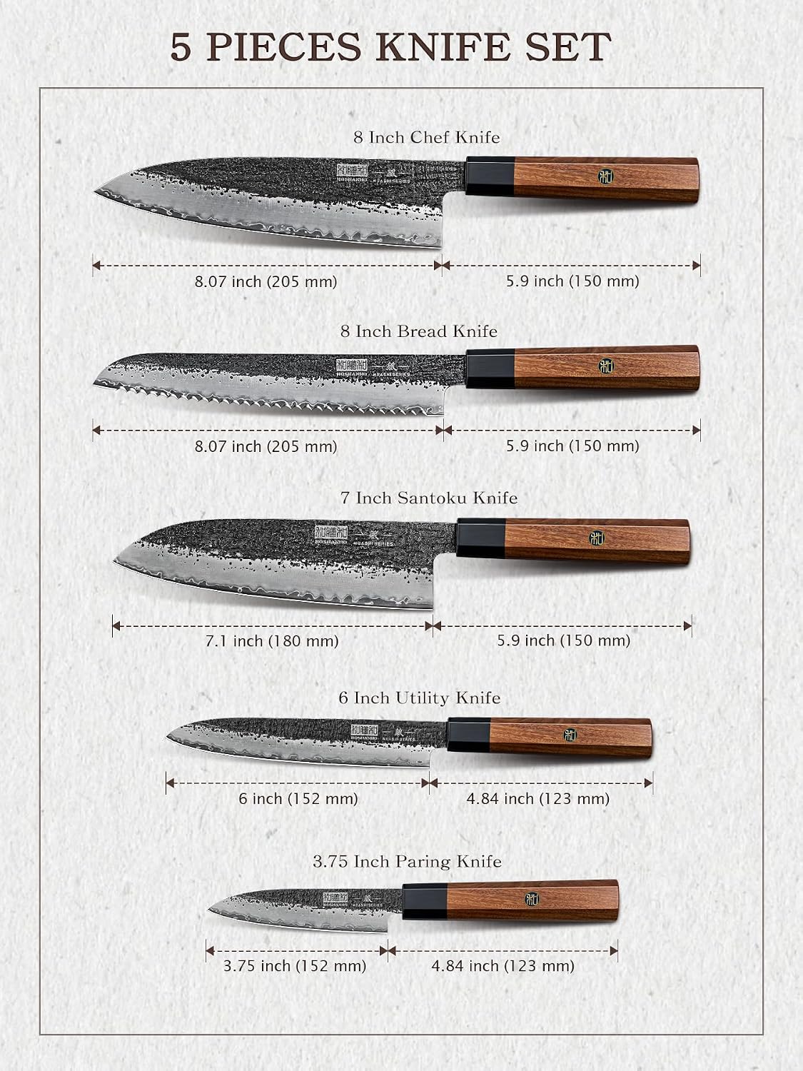 5-Piece Kitchen Knife Set