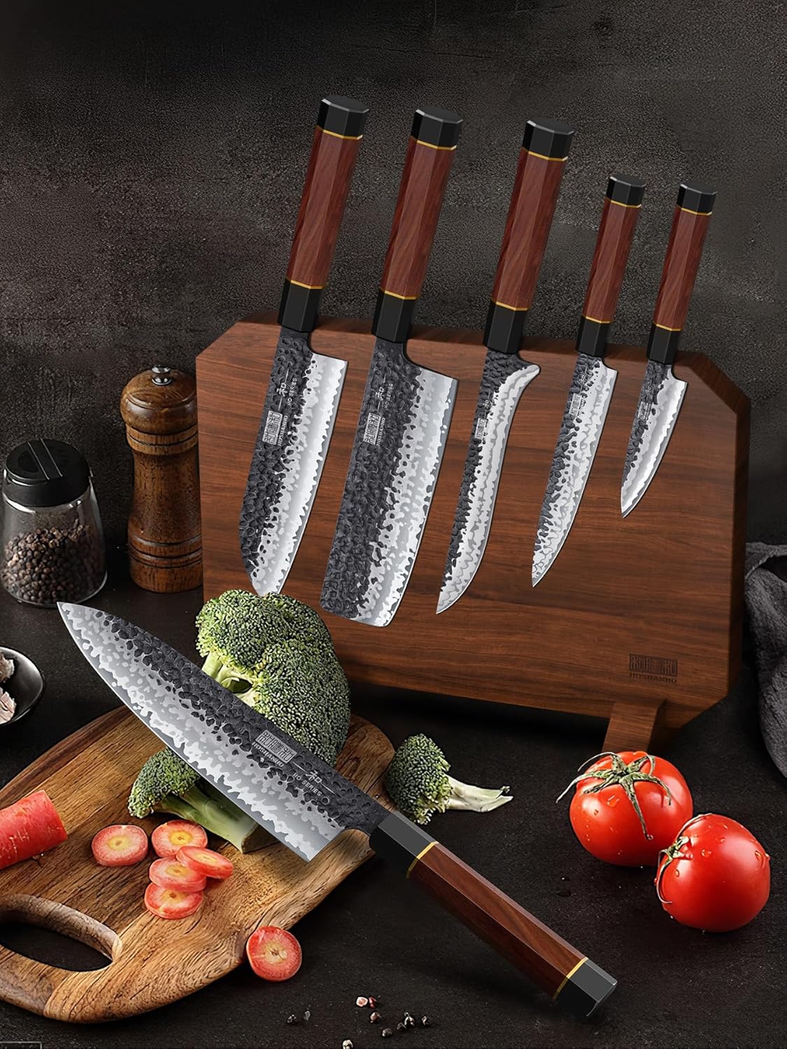 7-Piece Kitchen Knife Set with Magnetic Block