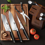 8-teiliges Messer-Set mit Holzblock