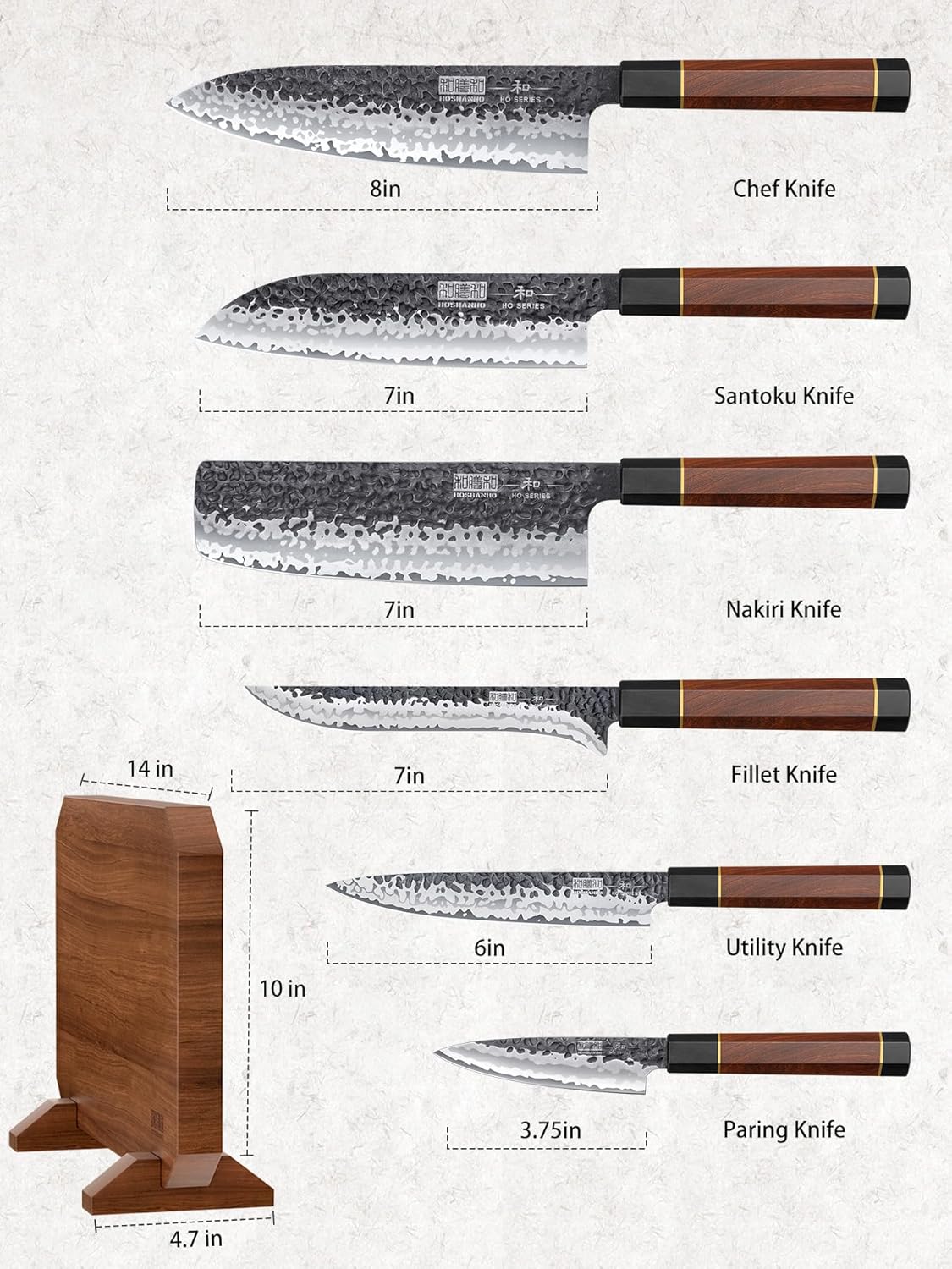 7-Piece Kitchen Knife Set with Magnetic Block