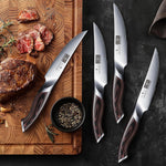 Couteaux à steak dentelés 6 x 4,5 pouces avec bloc