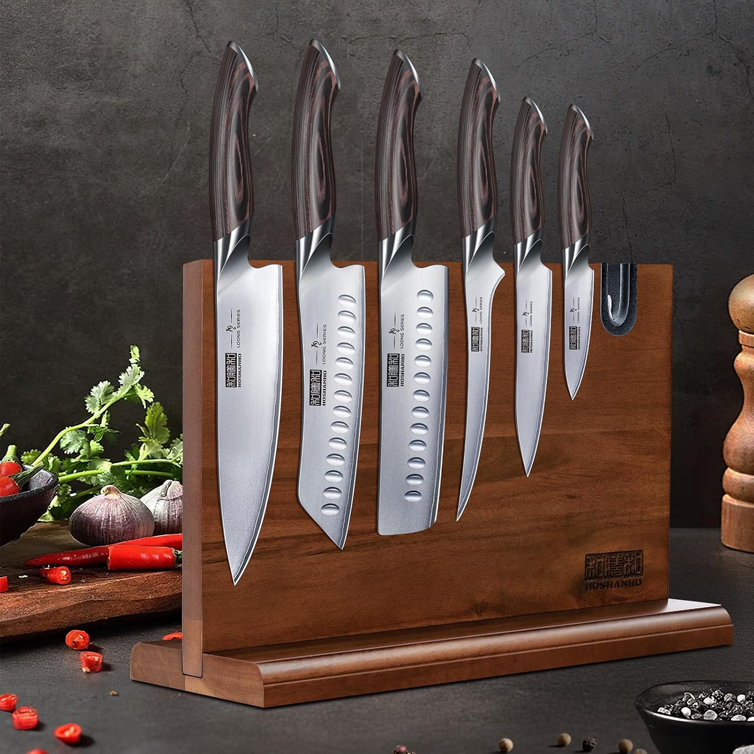 7-Piece Kitchen Knife Set with Magnetic Block
