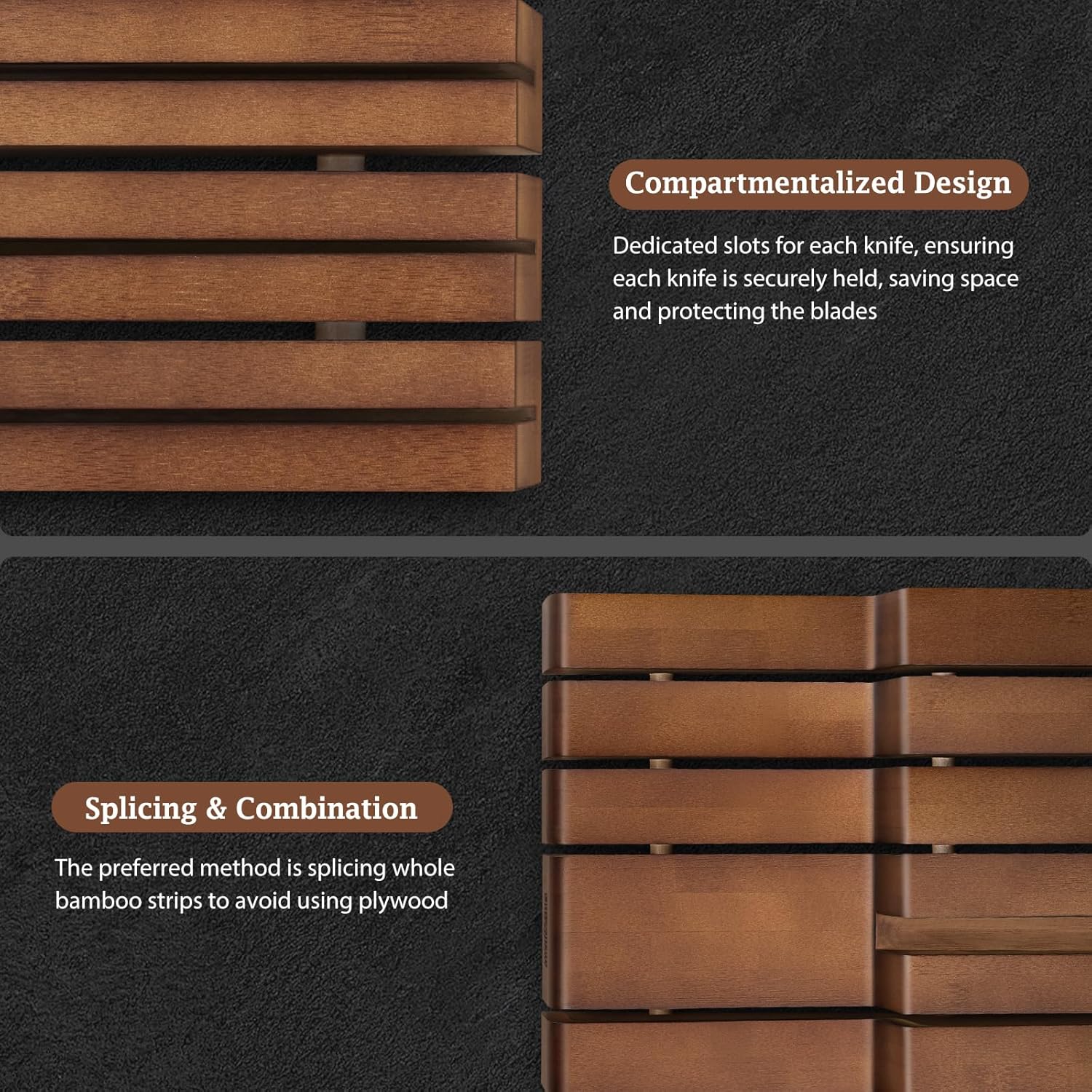 Large Bamboo Knife Drawer Organizer (12-Slot)