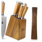 7-teiliges Damastmesser-Set mit Block – 67-lagige Superstahl-Küchenmesser zum Kochen 