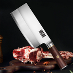 Ultra Sharp Chinese Cleaver Knife – Powder & High Carbon Steel Butcher Knife with Wooden Handle