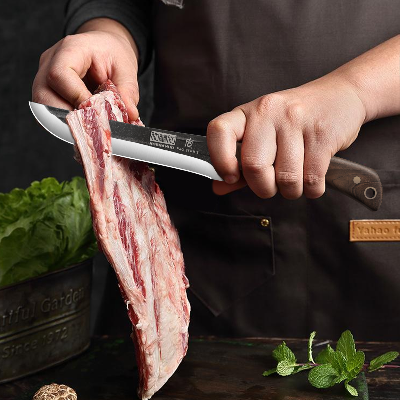 9-Piece Hand Forged Butcher Knife Set with Magnetic Block