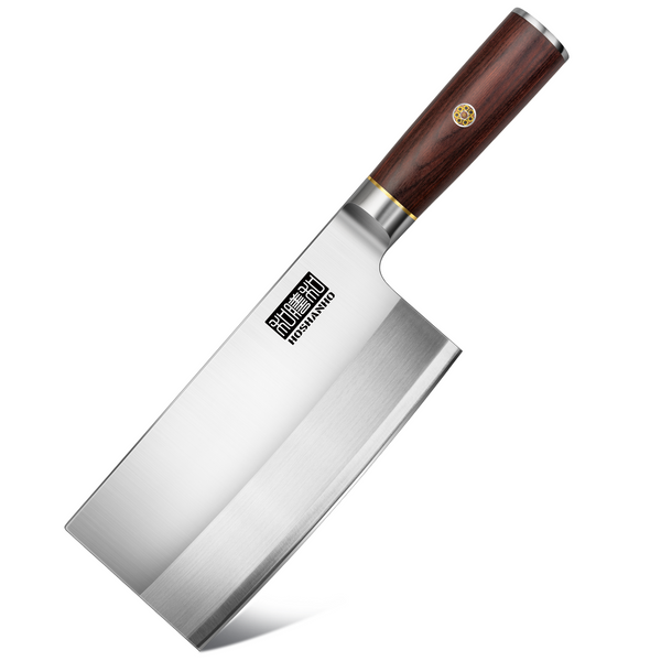 Ultra Sharp Chinese Cleaver Knife – Powder & High Carbon Steel Butcher Knife with Wooden Handle