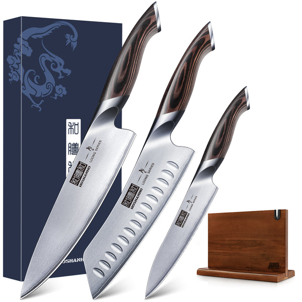 4-Piece Knife Set with Magnetic Block