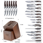 Ensemble de couteaux de chef Loong - 21 pièces