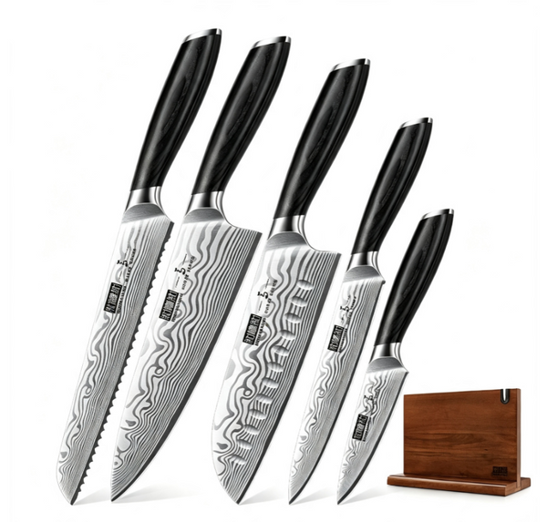 6-Piece Knife Set with 14x10" Magnetic Block