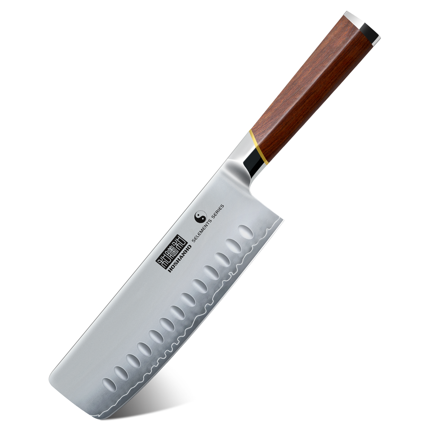 7-Inch Japanese Nakiri Knife with Red Sandalwood Handle & Gift Box